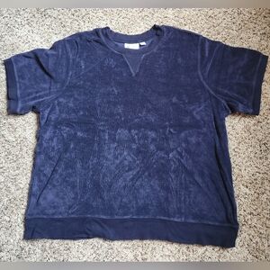 Navy Blue Short Sleeve Sweatshirt
